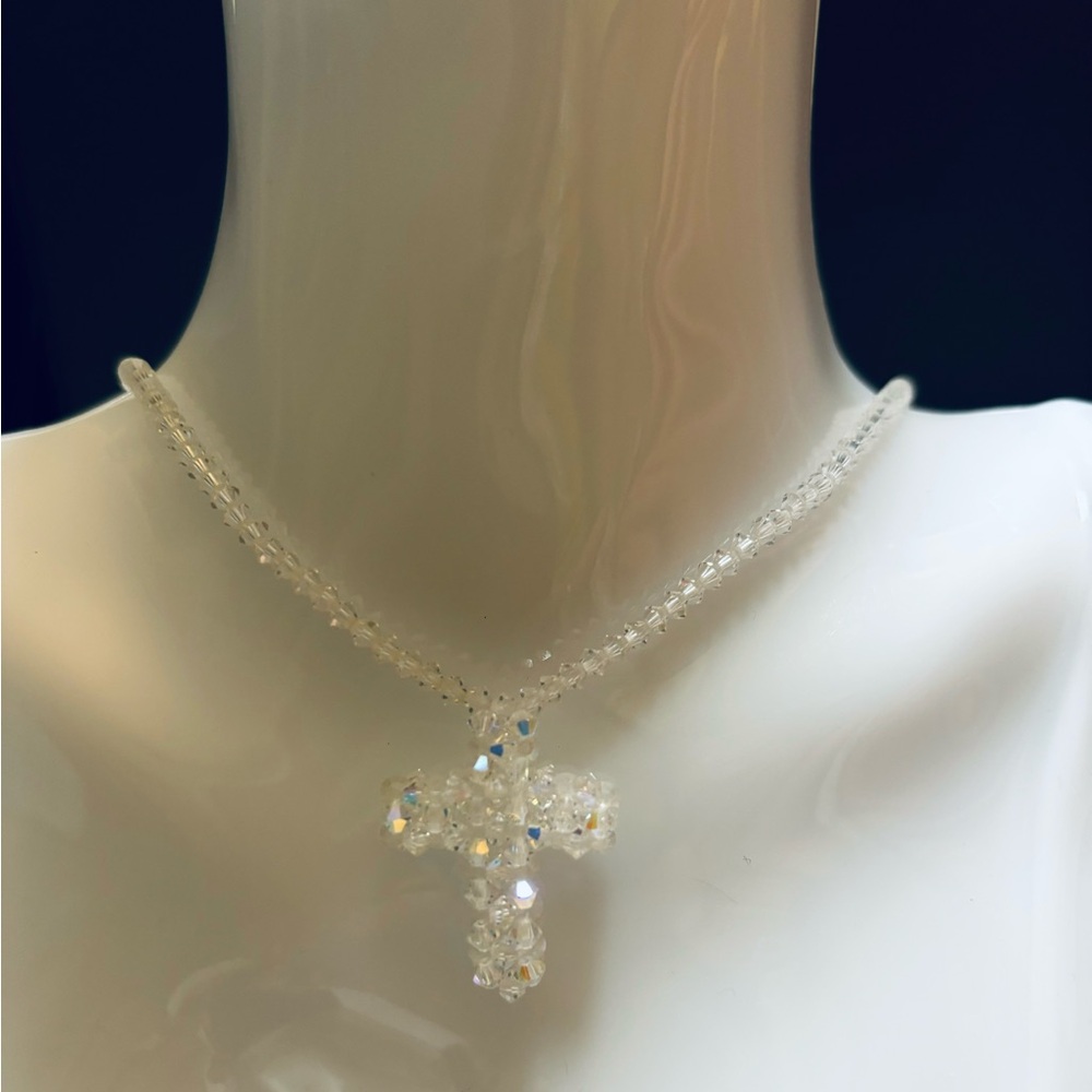 Elegant Crystal Cross Necklace